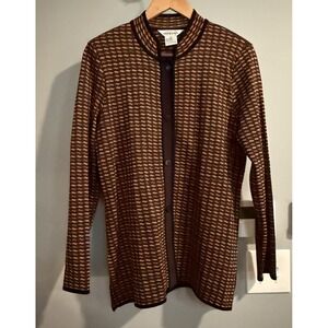 Misook Sweater Open Cardigan Knit‎ Acrylic Women's Medium